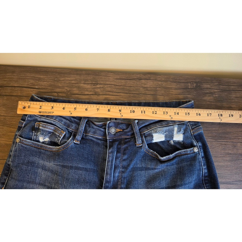 Judy Blue Medium Wash Distressed Bootcut Jeans 14W High Rise Side Slit - Picture 5 of 7
